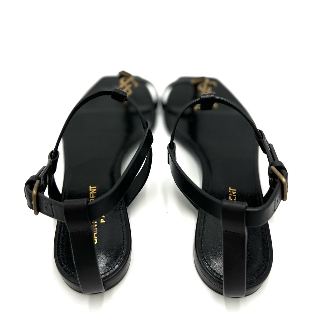 Yves Saint Laurent Black and Gold Sandals - Picture 7 of 7